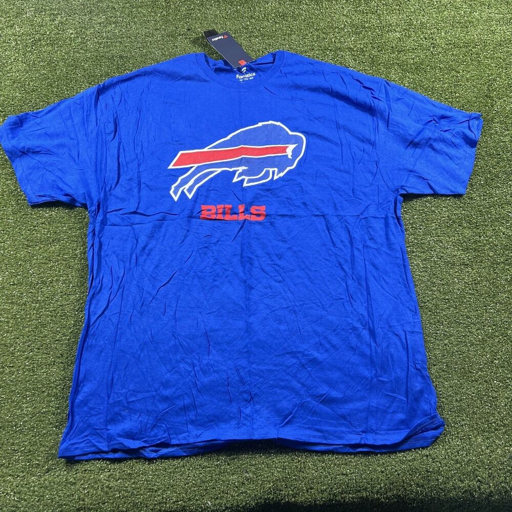 Fanatics Buffalo Bills Logo T-Shirt Mens 2XL Royal Blue NFL Short Sleeve NWT